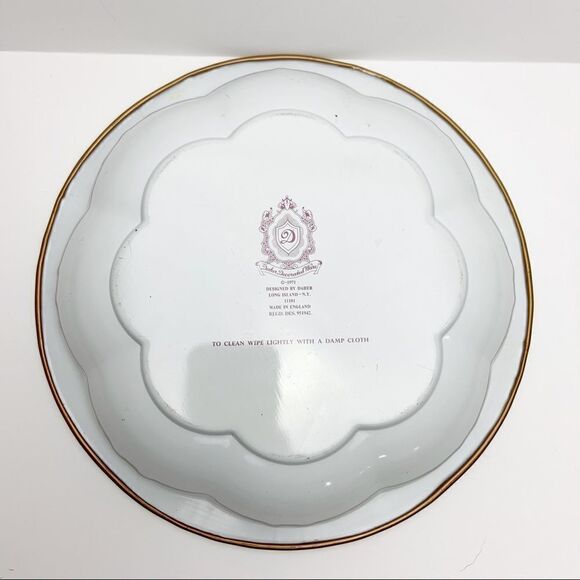 Vintage MCM Daher Orange Floral Circle Tin Plate - Picture 2 of 8